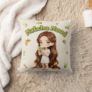 Coussin Conception d'esthétique Matcha Mood Ambiance Thé V