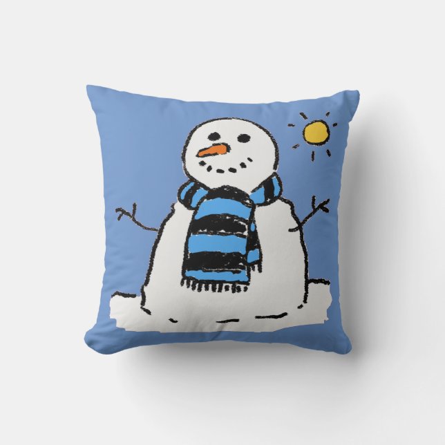 Coussin Conception d'illustration de bonhomme de neige amu (Recto)