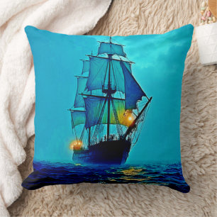 Coussin Conception d'un voyage en mer de grande taille