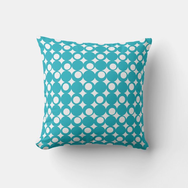Coussin Conception d'une boule mod turquoise @ Emporio Mof (Recto)