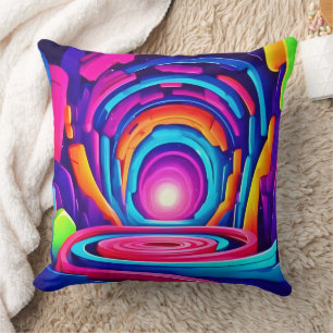 Coussin Conception dynamique du tunnel d'art géométrique n