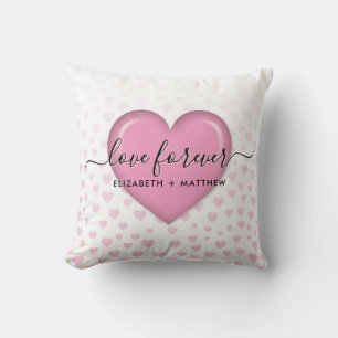 Coussin Conception Élégante de Cœur Rose et de Taches