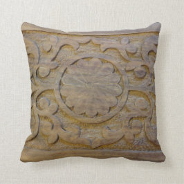 Coussin Conception en bois de rouleau de teck texturisée