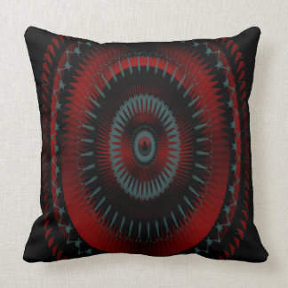 Coussin Conception en spirale rouge, noire et grise