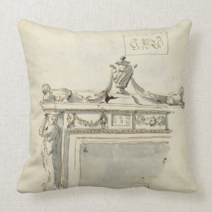 Coussin Conception esquissée pour une cheminée (le stylo
