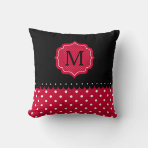 Coussin Conception faite sur commande noire blanche rouge