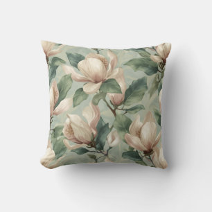 Coussin Conception florale au pastel doux de magnolia