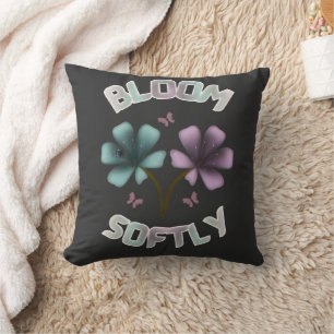Coussin Conception florale de printemps Bloom Softly Paste
