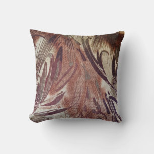 Coussin Conception florale marron abstraite 2