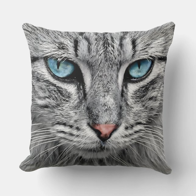 Coussin Conception fractale face chat-10682 (Recto)