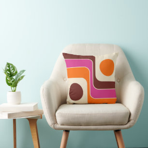 Coussin Conception géométrique de style rétro des années 1