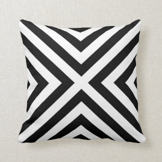 Coussin Conception géométrique en noir et blanc