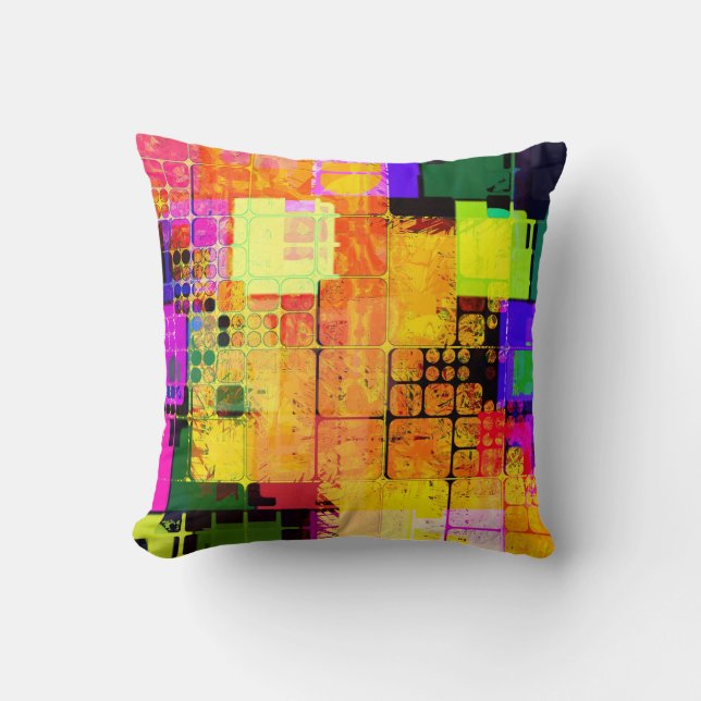 Coussin Conception géométrique et multicolore (Recto)