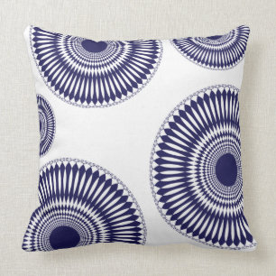 Coussin Conception graphique bleue moderne ronde d'abrégé