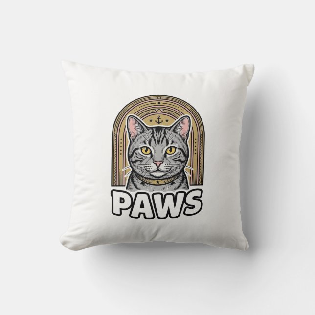 Coussin Conception graphique de style de gravure de pattes (Recto)