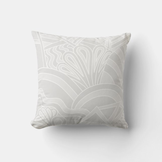 Coussin Conception gris-clair de style d'art déco (Recto)