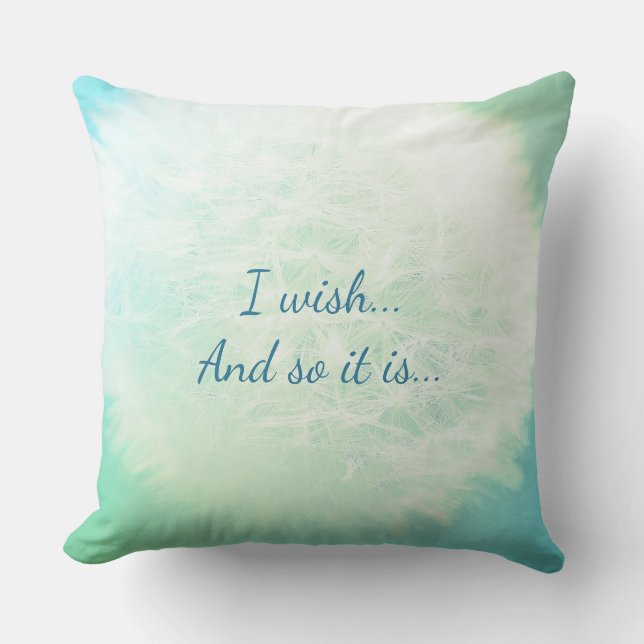 Coussin Conception inspirante turquoise et blanche (Recto)