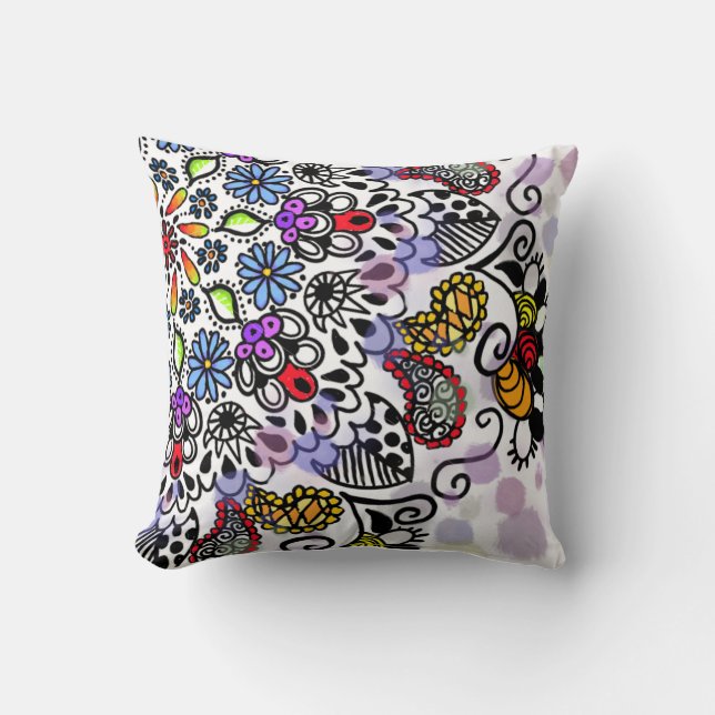 Coussin Conception linéaire rectangulaire colorée (Recto)