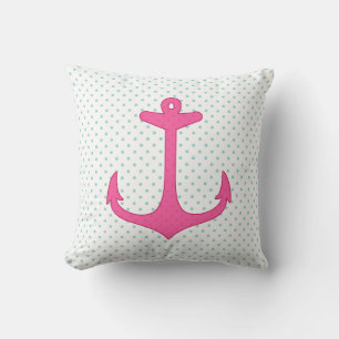 Coussin Conception nautique rose Girly de point de polka