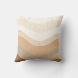 Coussin Conception Neutre Terreux Vagues Mode Rétro