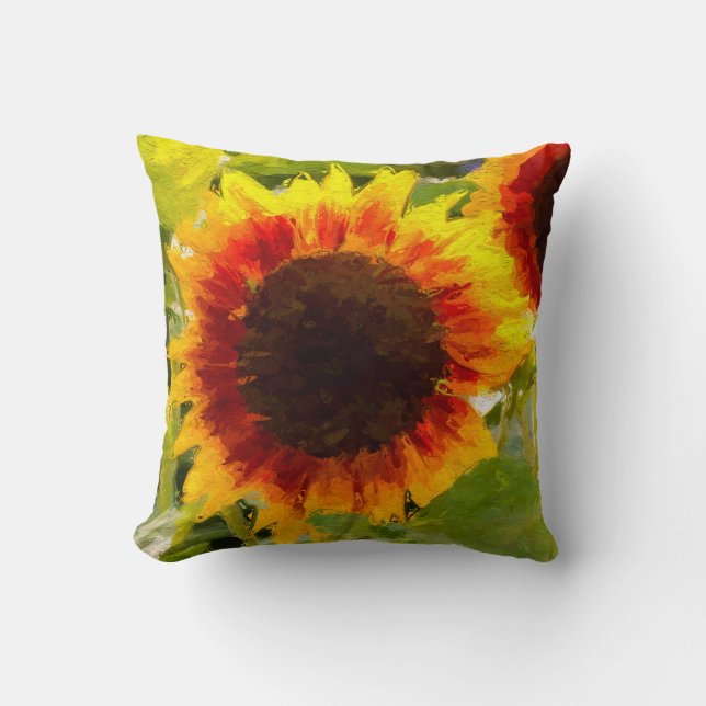Coussin Conception peinte de tournesol (Recto)
