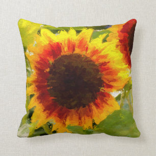 Coussin Conception peinte de tournesol
