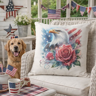 Coussin Conception personnalisable d'aigle patriotique