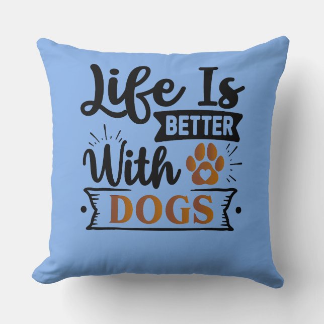 Coussin Conception personnalisée de devis de chien drôle (Recto)