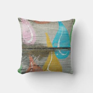 Coussin Conception Raindrop sur bois rustique