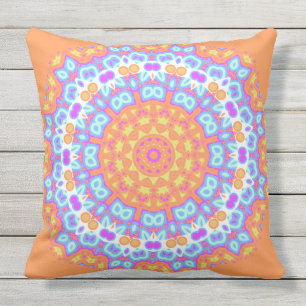 Coussin Conception rose orange de fête 5 de mandala