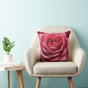 Coussin Conception Rose unique générée par l'IA avec oreil