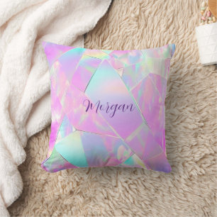 Coussin Conception turquoise et rose Iridescente, nom du s