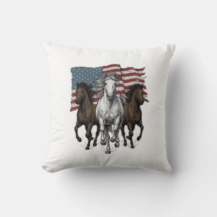Coussin Conception vectorielle de chevaux de course patrio