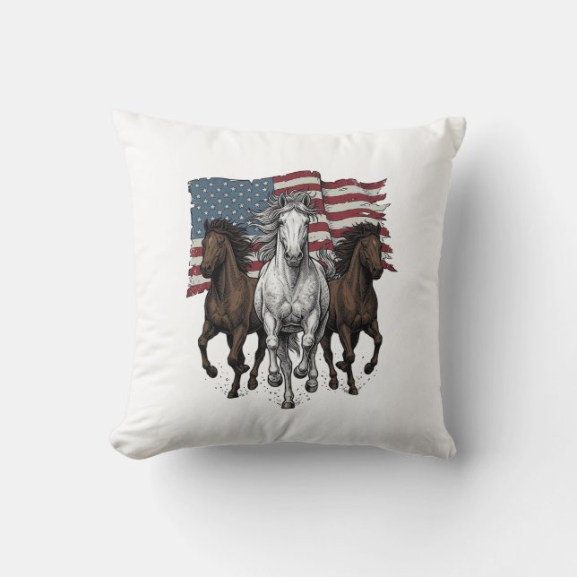 Coussin Conception vectorielle de chevaux de course patrio (Recto)