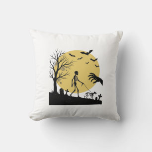 Coussin Conception vectorielle de chien squelette de Hallo
