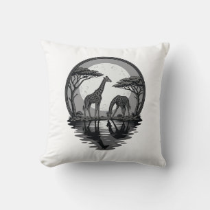 Coussin Conception vectorielle de safari silhouette de gir