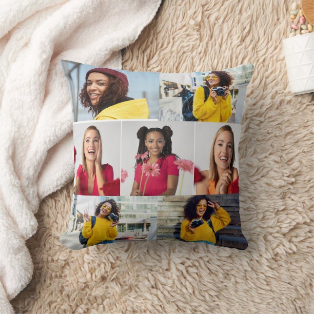 Coussin Concevez votre propre collection de 7 photos (Couverture)