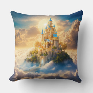 Coussin Concevoir une scène onirique d'un château sur un n
