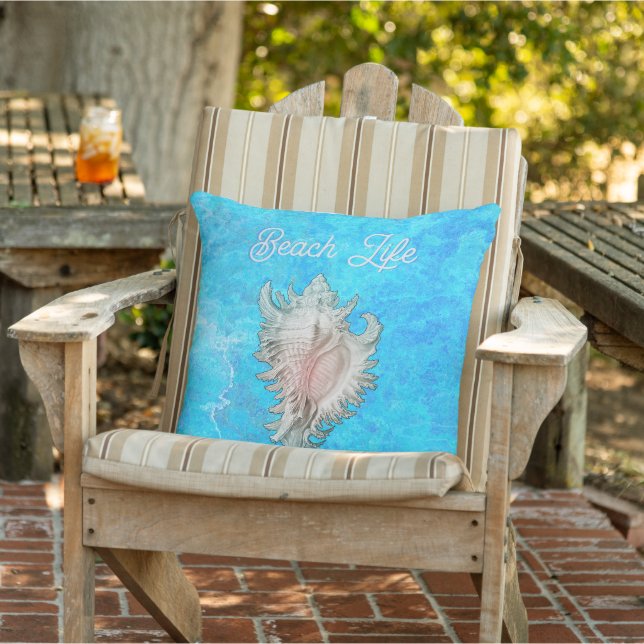 Coussin Conch Shell "Beach Life" (Chaise)