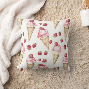 Coussin Cônes de glace à la fraise