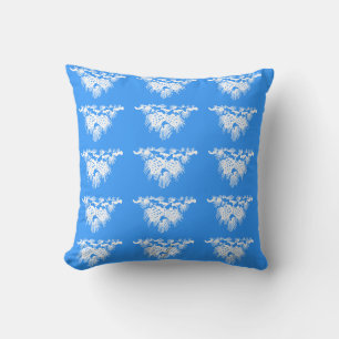 Coussin cônes de pin bleus et blancs