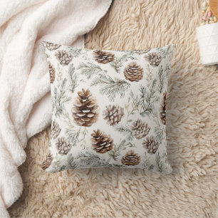 Coussin Cones de pin de Noël
