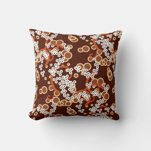 Coussin Confetti Abstrait moderne Impression, Chocolat Bro (Recto)