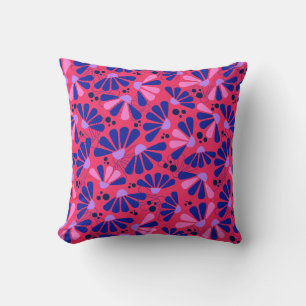 Coussin Confetti de fleurs sur framboise