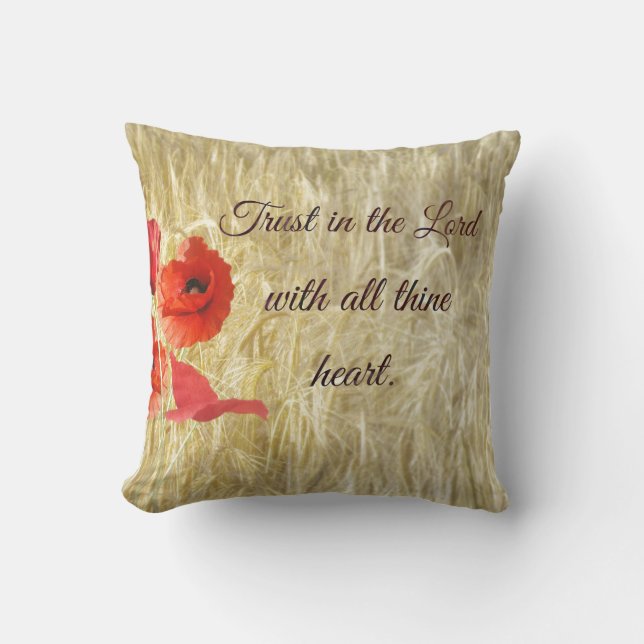 Coussin Confiance dans le Seigneur Bible Verse (Recto)