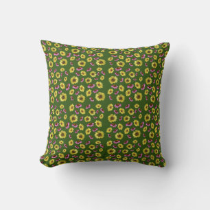 Coussin Confleur de tournesol rose jaune Motif d'été