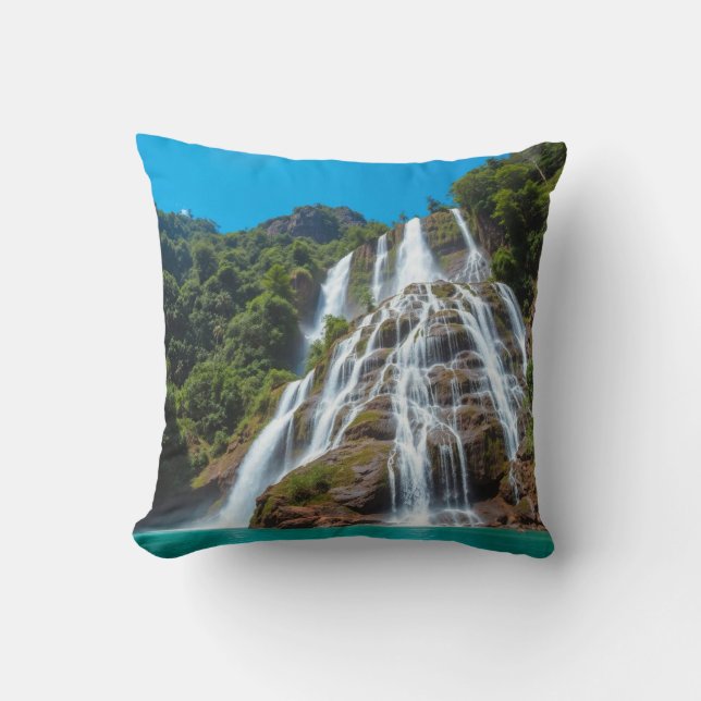 Coussin "Confort en cascade tropicale - Sérénité en cascad (Recto)