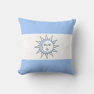 Coussin Conjonction de la Lune et du Soleil sur fond bleu 