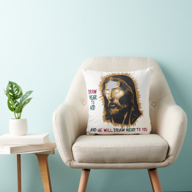 Coussin Connexion Divine : Dessin Proximité de Dieu (Chaise)