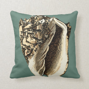 Coussin Conque turquoise Shell